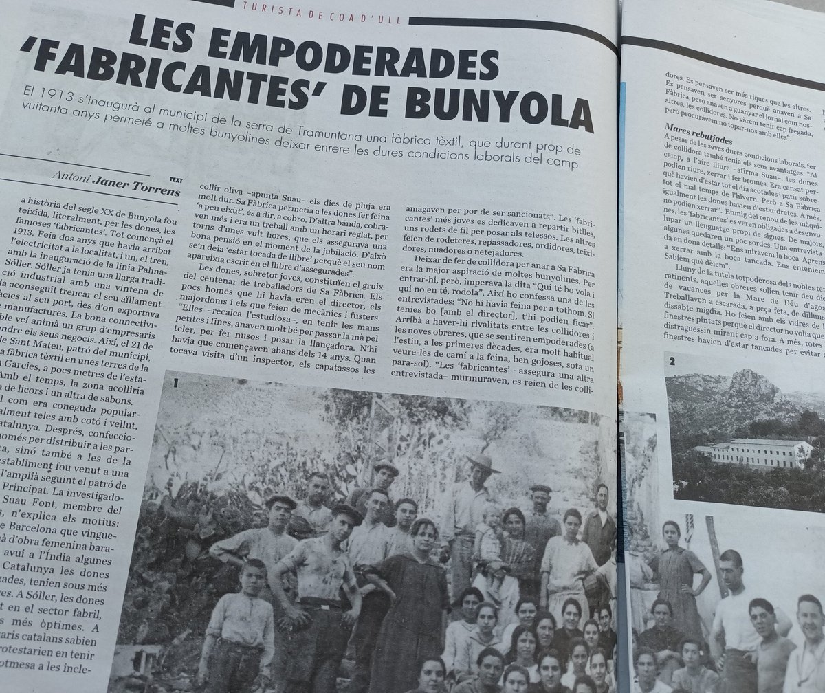 Avui i demà el Turista de Coa d'Ull del  <a href="/arabalears/">Diari ARA Balears</a>  escriu sobre les fabricantes bunyolines.
Una molt bona manera d'iniciar les celebracions del #Diadeladona
Gràcies, <a href="/BatecsClassics/">Antoni Janer Torrens</a> !