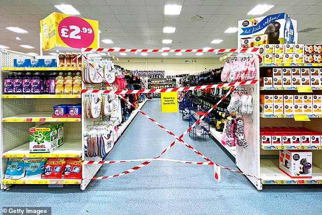 statsjamie's tweet photo. 📂 No #lockdownfiles in Wales but I would love to see the correspondence between ministers and advisors instructing shops to block off aisles.

We has Asda ↙️ blocking off toys with the shed loads of alcohol you could buy.

Forget about buying clothes in the other shop ↘️ https://t.co/rJS0t3NgZS