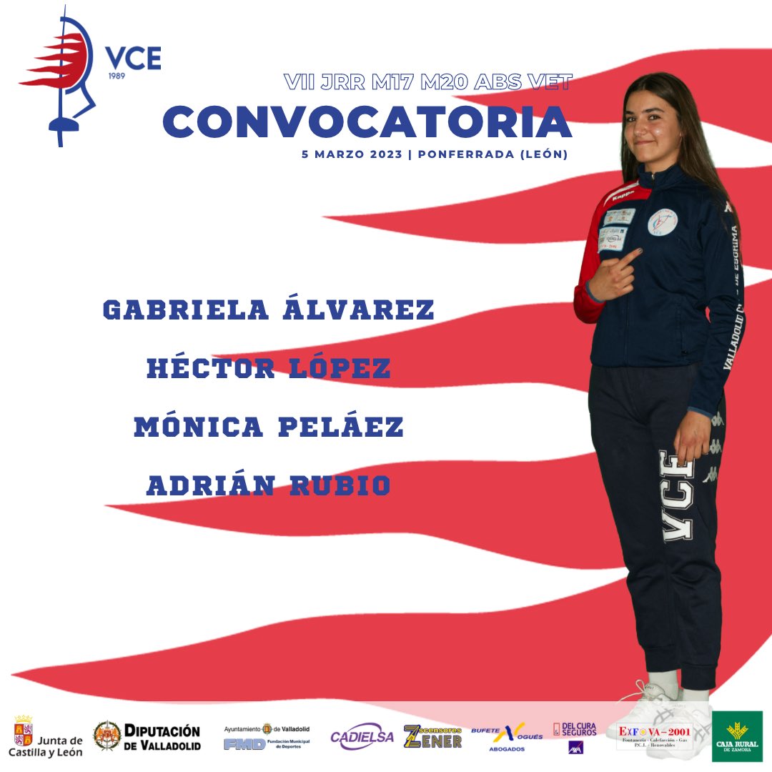 Mañana estaremos en #Ponferrada en la VII Jornada Regional de Ranking <a href="/esgrimacyl/">@EsgrimaCyL</a> 
¡Vamos a por todas!

#esgrima #deporte #deportefemenino #deportebase #lograrlavictoriajuntos #cajaruralsiemprecontigo #valladolid