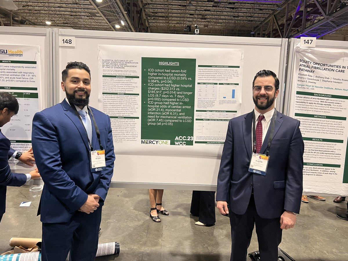 DrTcard's tweet image. Proud of my fellow Rezwan Munshi and privileged to have my first poster as lead author #ACC23 #NOLA