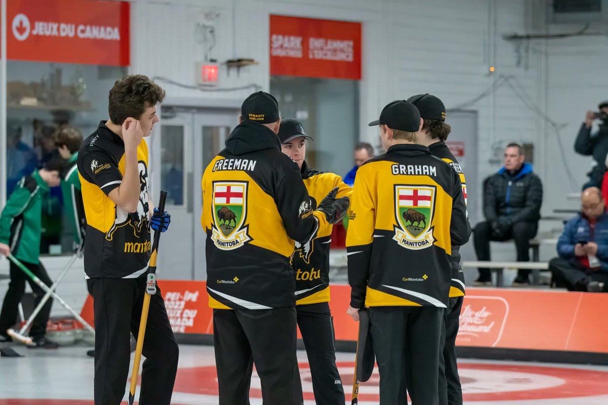 Our men’s curling team at the Canada Winter Games hasn’t been together for long. Team members all play on separate junior teams in the U21 category. Read more about Team MB here 👉 buff.ly/3mmnPpN.

#HerdOfUs #2023CanadaGames #CWG2023 #CanadaGames #TeamToba #MB #YWG