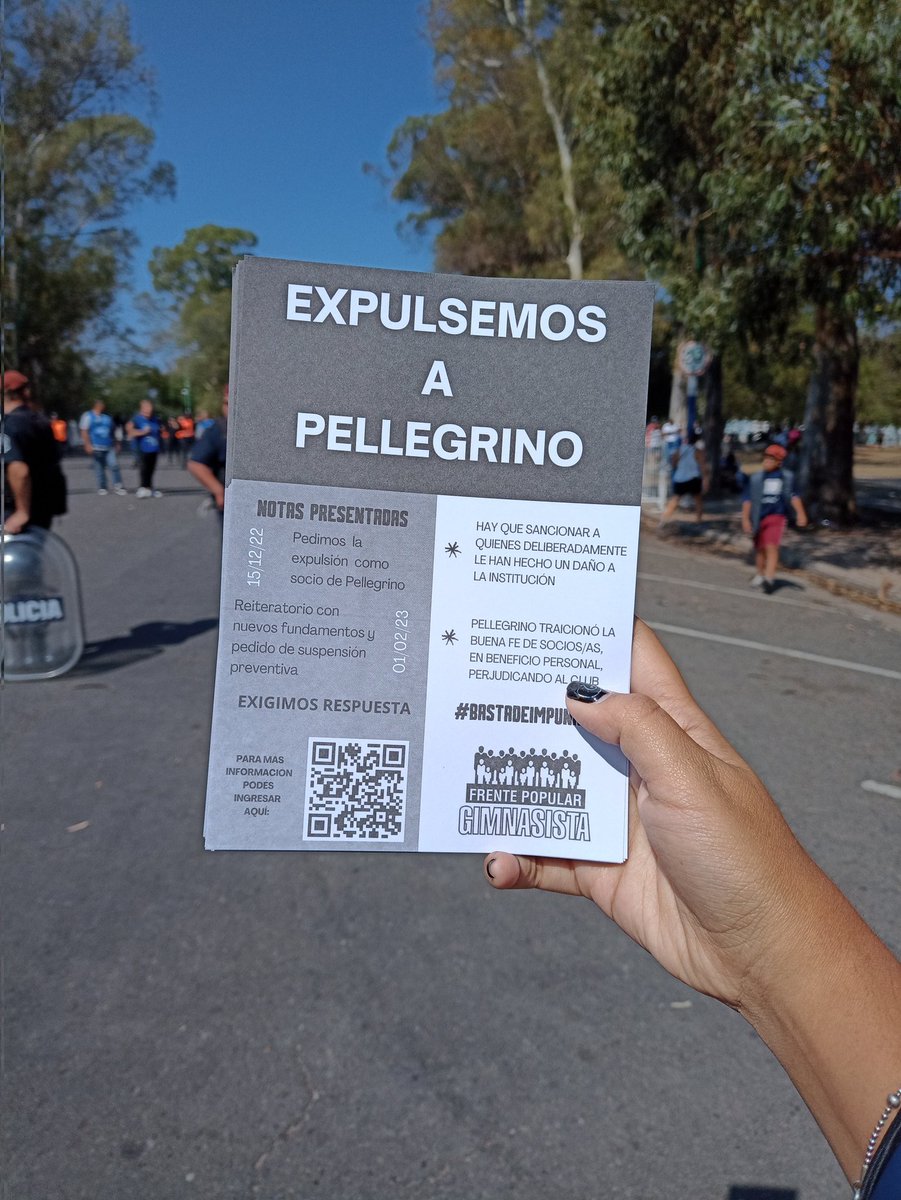 #GELP #CGE EXPULSEMOS A PELLEGRINO 

Como socios e hinchas tenemos que exigir la expulsión de Pellegrino y cómplices por el presente de nuestro Gimnasia.
Basta de dirigentes que solo piensan en su patrimonio.
Empecemos a formar parte, el club es NUESTRO.
<a href="/FpGimnasista/">Frente Popular Gimnasista</a>