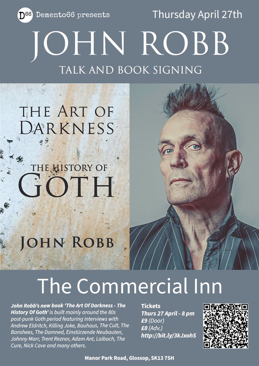 Demento66 presents… John Robb talks about his new book 'The Art Of Darkness - The History of Goth'. Built mainly around the 80s post-punk Goth period featuring interviews with Andrew Eldritch, Killing Joke, Bauhaus, The Cult, The Banshees, The Damned, Johnny Marr, & many more!
