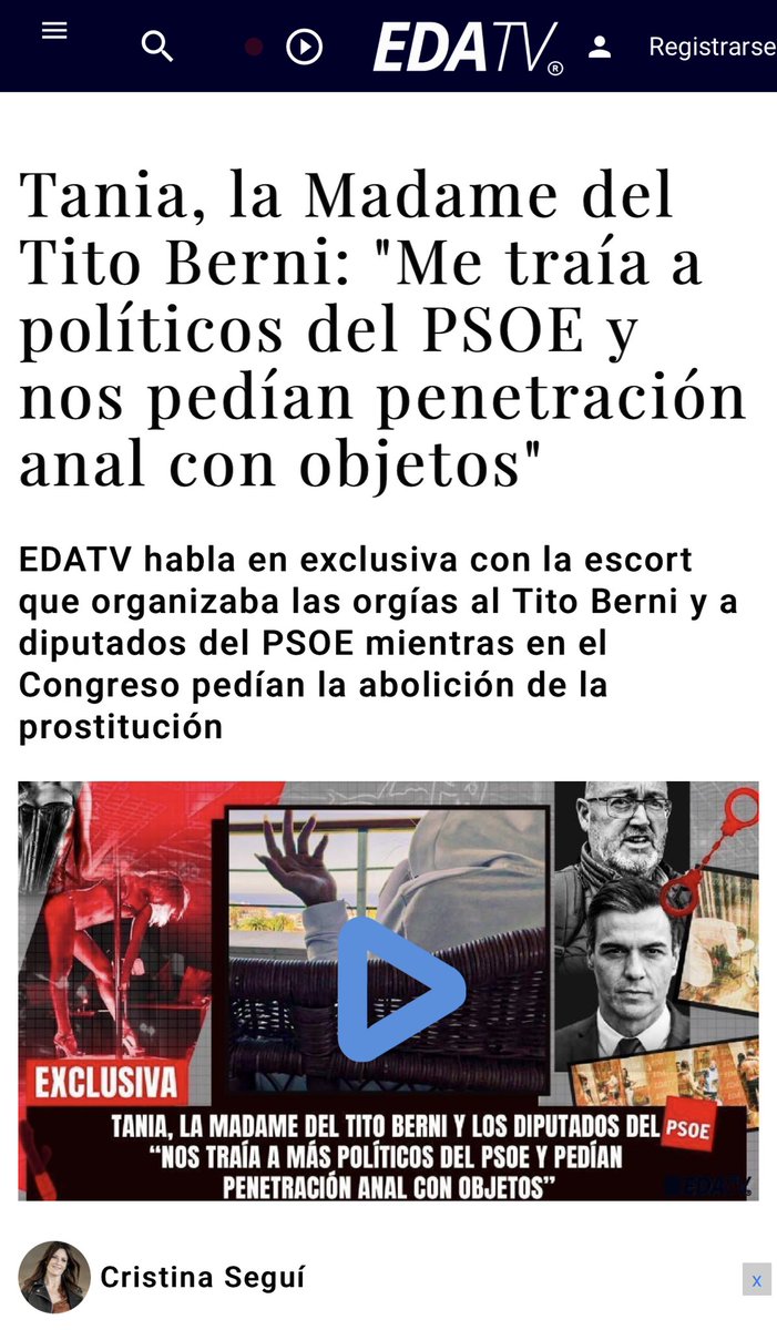 javiernegre10's tweet photo. ‼️Hemos encontrado a la Madame del Tito Berni y otros diputados del @PSOE. Puteros, corruptos y viciosos a más no poder. Exclusiva de @cristinasegui. Lo siento x sus familias pero no se puede ir x la vida con una doble moral y tratarnos como delincuentes https://t.co/Gn3ERvzlxs https://t.co/xfHOB25d7c
