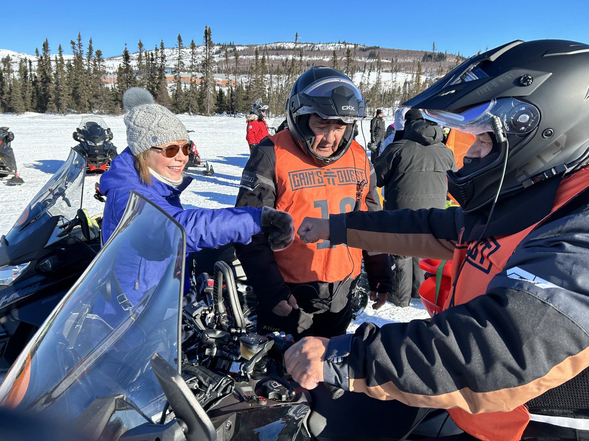 LisaVDempster's tweet photo. A Big shoot out to @cainsquest board, volunteers &amp; the die hard fan following. God speed boys &amp; a safe rtn. We will be tracking on the YB app. #Labrador #Wintertourism #Adventuretourism @TCAR_GovNL @OLA_GovNL https://t.co/a3vzRhbW0M