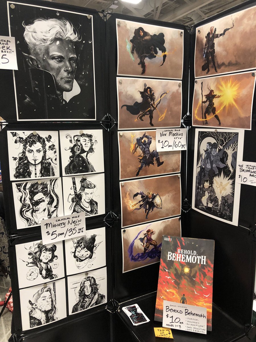 ✨ECCC DAY 3✨

Come say Hi! 

I've got some Marvel + DC 👀pinups and posters!

🎲Critical Role prints! (HOT BOY ESSEK!)

Come pick up 🌋Behold Behemoth! (Issues 1-3!)

SIKTC fan? I got an 🔪Erica Slaughter poster!

#ECCC2023 #ECCC 