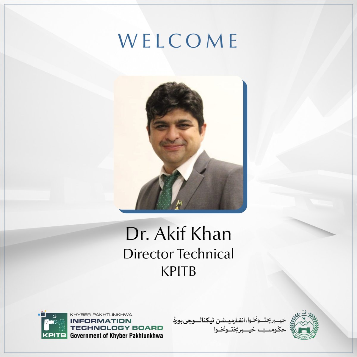 kpitbgov's tweet photo. We welcome Dr. @akifjustonline as our new Director Technical!

With a PhD in Web Engineering and certifications in IT Governance, Project Management, Information Security, and more, he's led over 50 eGovernance initiatives, including Pakistan Citizen Portal.

#KPITB #KPGoesTech https://t.co/krDkbw0LIL