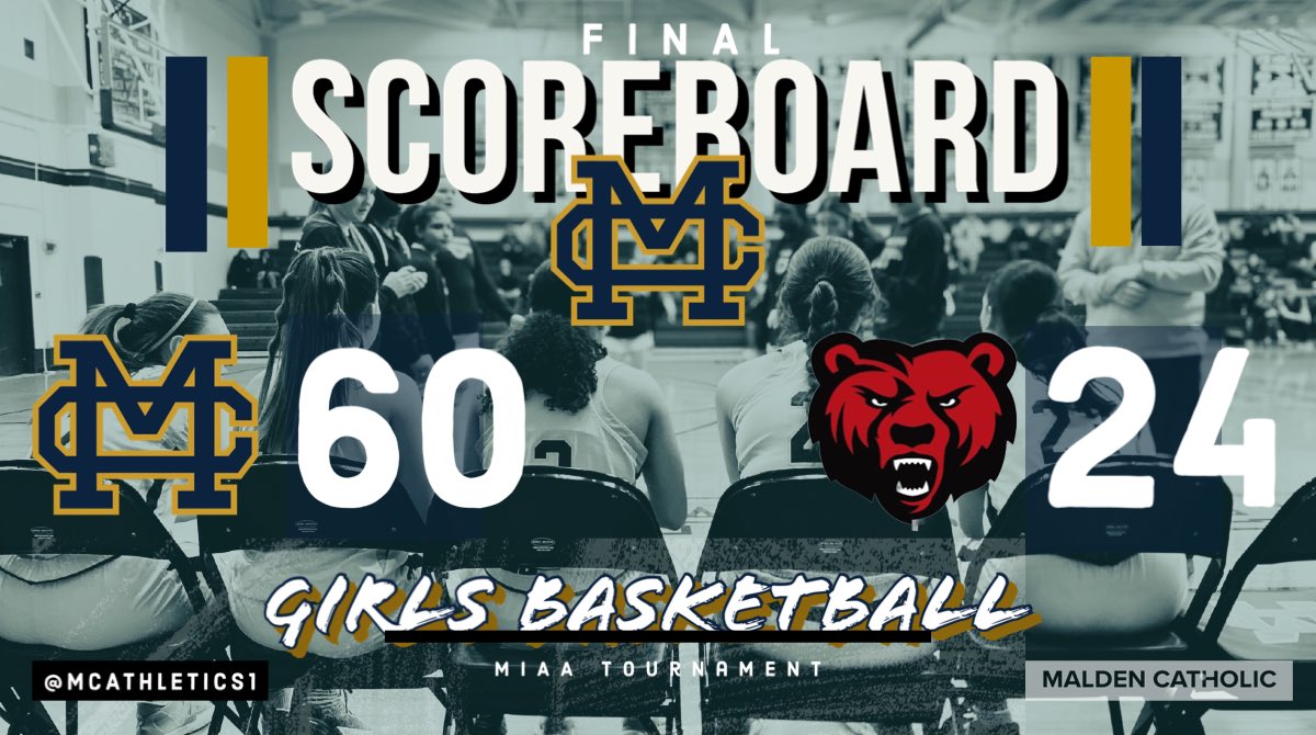 Malden Catholic High School Athletics (@mcathletics1) on Twitter photo Itβs a final as <a href="/MaldenCatholic/">Malden Catholic</a> Girls Basketball moves on to the <a href="/MIAA033/">MIAA</a> Sweet 16 against the winner of <a href="/bournehs/">πΉπ π¦π£ππ βπππ ππππ π π</a> and <a href="/hwathleticdept/">HW Athletic Dept.</a> #plusultra Itβs a final as <a href="/MaldenCatholic/">Malden Catholic</a> Girls Basketball moves on to the <a href="/MIAA033/">MIAA</a> Sweet 16 against the winner of <a href="/bournehs/">πΉπ π¦π£ππ βπππ ππππ π π</a> and <a href="/hwathleticdept/">HW Athletic Dept.</a> #plusultra