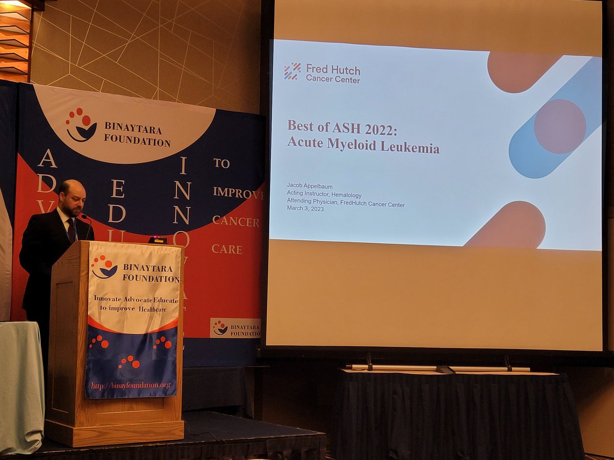 mshadman's tweet photo. Excellent review of #AML from #ASH22 by Dr. Jacob Appelbaum @CART4AML @fredhutch 
@btfoundation #btfash https://t.co/KsWlSXRek0
