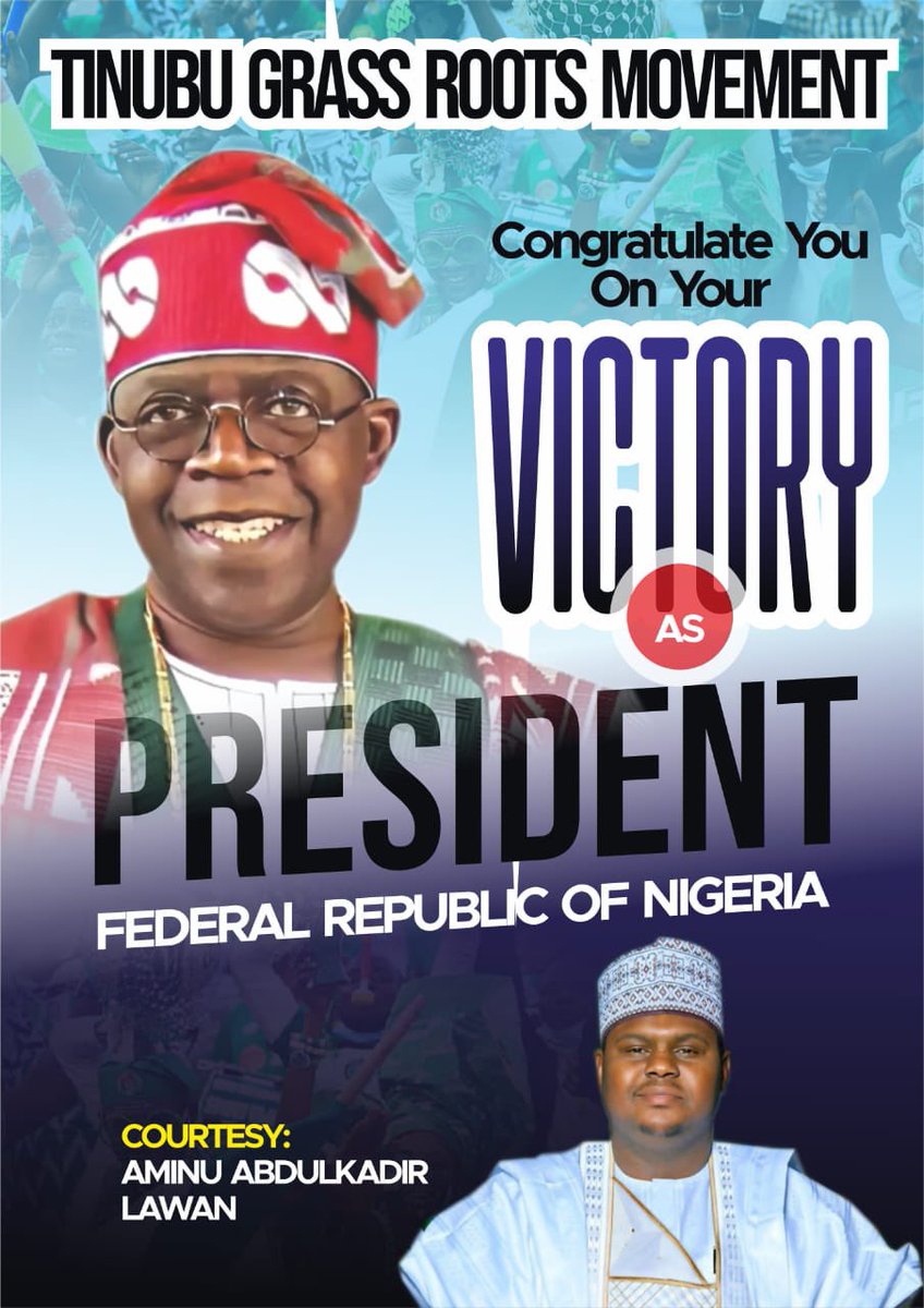 Aminu_001's tweet photo. Congratulations once again Mr President Elect @officialABAT 
#NigeriaDecides2023 #NigeriaElection2023 #BATKSM2023 #APC #apcpcc https://t.co/fQpt91iw9V