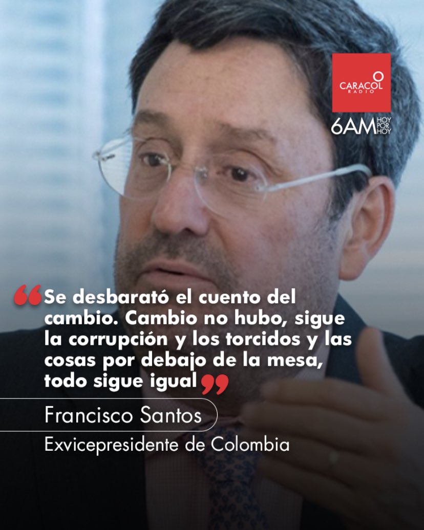 labrujavolando's tweet photo. Pacho santos acepta que gobierno de duque fue corrupto y torcido. https://t.co/AToS3OFbVj