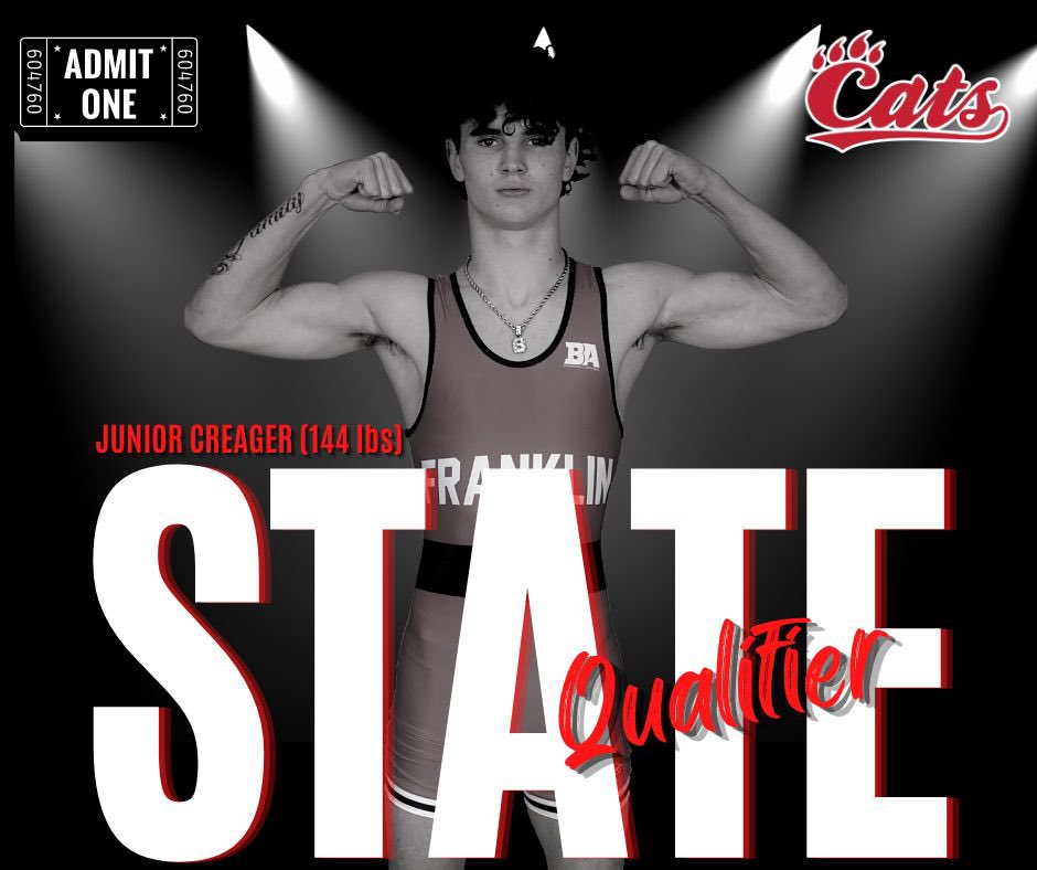 At 144 lbs - Junior Creager 2023 OHSAA State Qualifier! 

Creager won by fall to punch his ticket to the state tournament.