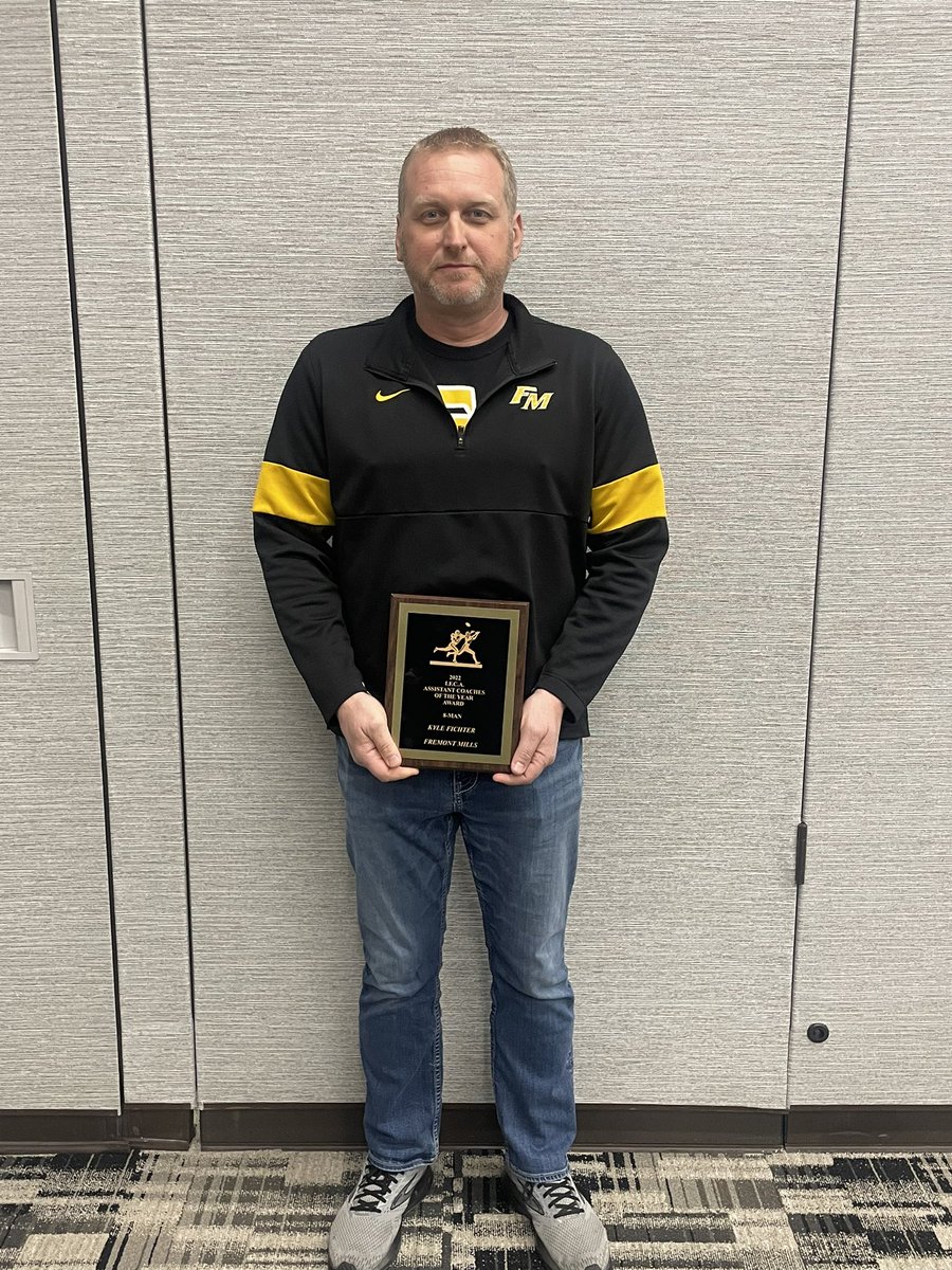 Congratulations to Assistant Coach of the year Kyle Fichter. Today he received his award. Thank you Kyle for all of your hard work and dedication to all of our student athletes over the past 26 years. Grateful to get to work with you daily. Great friend and colleague.