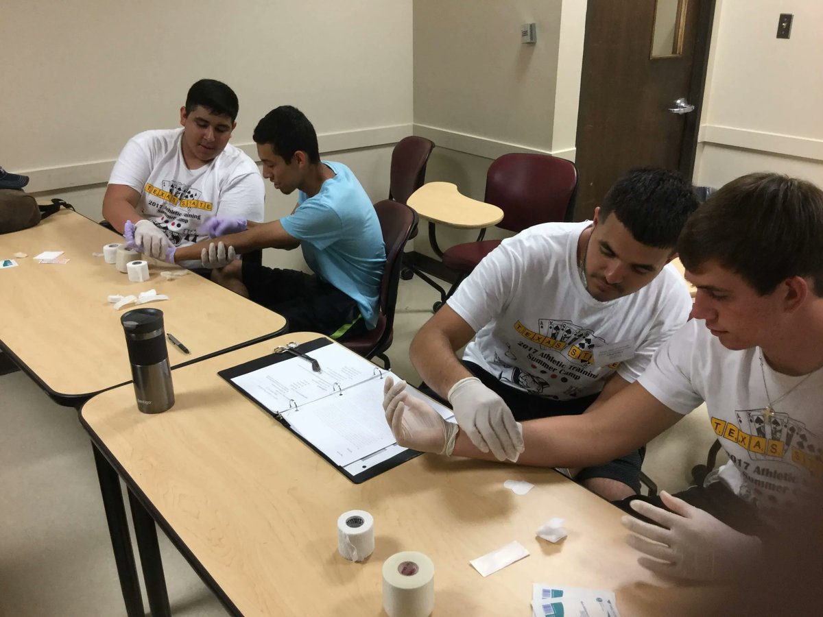 TXSTCOE's tweet photo. Registration for our Athletic Training Summer Camps is now open! These camps are open to high school students interested in learning athletic training & emergency care skills. Students will learn from @HHP_TXST faculty and staff. Register Today: https://t.co/Lbmo7GBZWV https://t.co/x6JXYtljh2