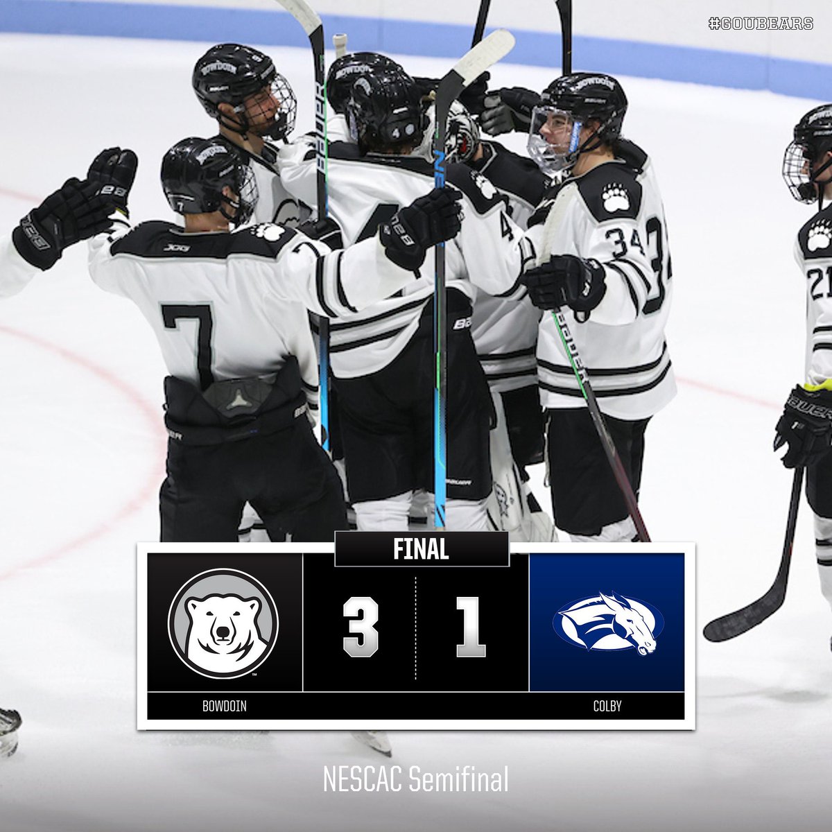 Streak over ☑️ 
Statement win ☑️ 
Play for the hardware tomorrow ☑️ 
#GoUBears #mesports <a href="/BowdoinCollege/">Bowdoin College</a>