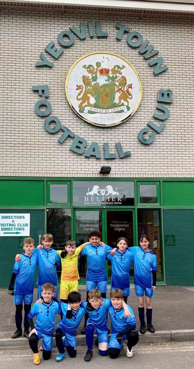 ManorCourtChard's tweet image. We are immensely proud of our U11 football team. Today, we had to replay a final at Huish Park. Sadly we lost, but the pupils gave 100%. They wore a new kit kindly designed and purchased by the captain's parents. Later, they did a lap of honour at the half-time Yeovil game 🌟