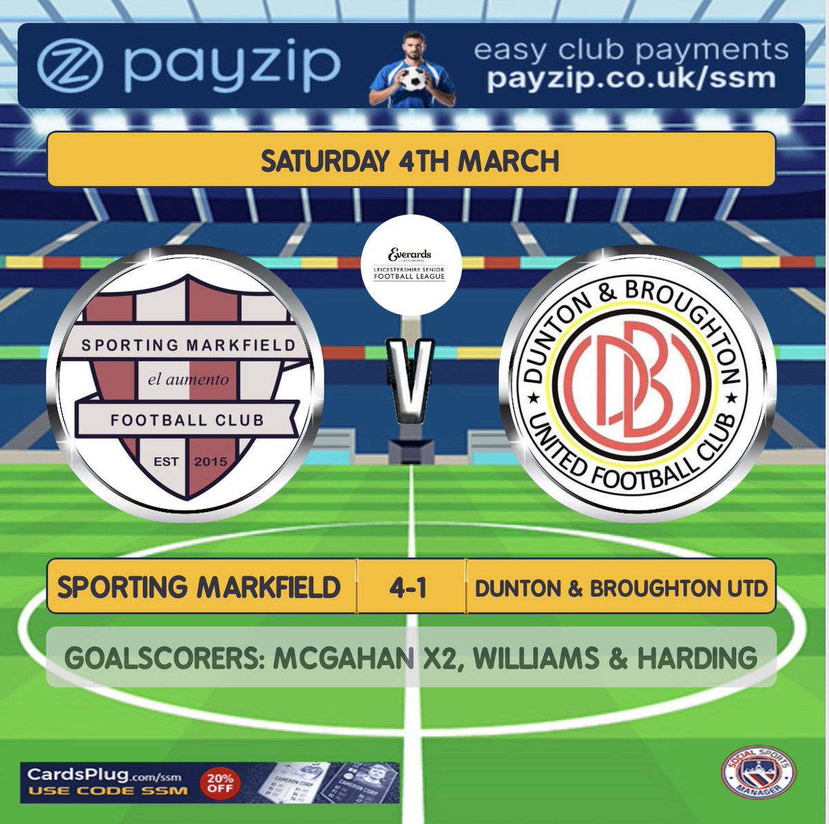 SM_FC2017's tweet image. Two wins on the bounce as we beat Dunton &amp;amp; Broughton 4-1 at home. Goals coming from the skipper Harding, Williams &amp;amp; McGahan with a brace!!! Also great to see five 18 year olds in the match squad with 4 starting, all progressing through the youth set up!!! 👊🏻⚽️⚽️⚽️ #UpTheSporting