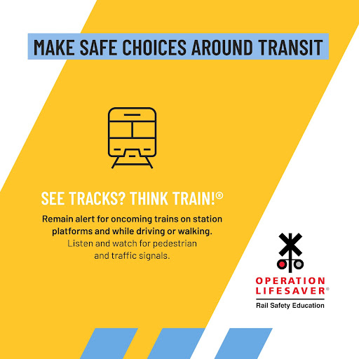Whenever you see railroad tracks, you should always expect a train. Stay alert and avoid distractions!
#SeeTracksThinkTrain
#RailSafety
