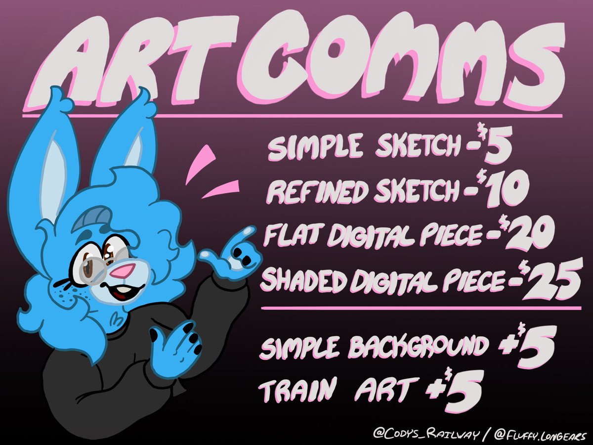 Codys_Railway's tweet photo. Hey! I do art! Dm me if you’d be interested! 

Also if I take a while to respond to DMs I apologize i sometimes am unable to respond immediately but if it’s a serious inquiry I promise I will get to it as soon as I am able to https://t.co/iYu2ytwkGb