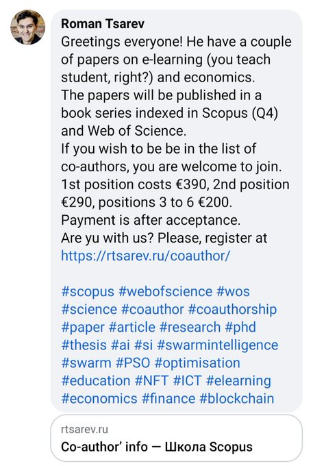 nickwizzo's tweet photo. The guest editor of an open special issue in @Symmetry_MDPI on e-learning openly selling authorship of papers on e-learning https://t.co/26bsYZQcsA https://t.co/OpQ3BvjmjM