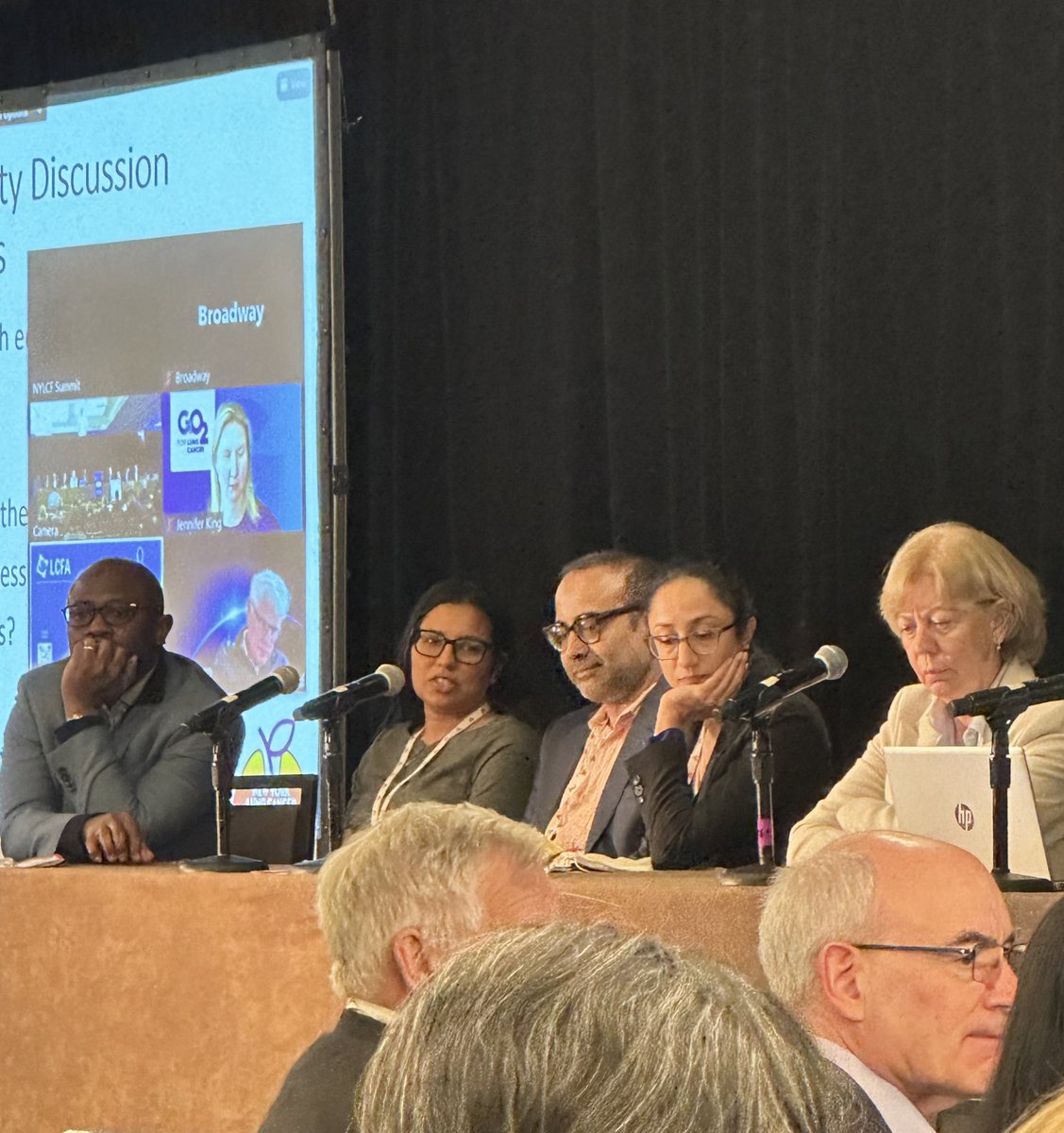 Insightful panel on diversity & disparities. Dr. @ROsarogiagbon explains “you cannot change what you do not measure.” Dr. @EnriquetaFelip highlights differences in access across Europe. Dr. @SukiPaddaMD - we must address the lack of diversity in the oncology workforce. #NYLCF23
