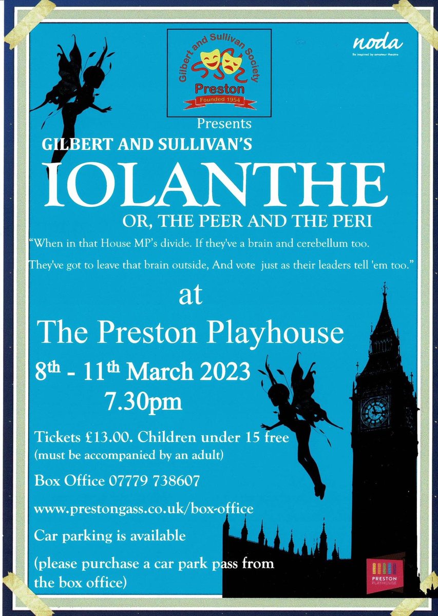 Not long to go #iolanthe.  prestongass.co.uk/box-office