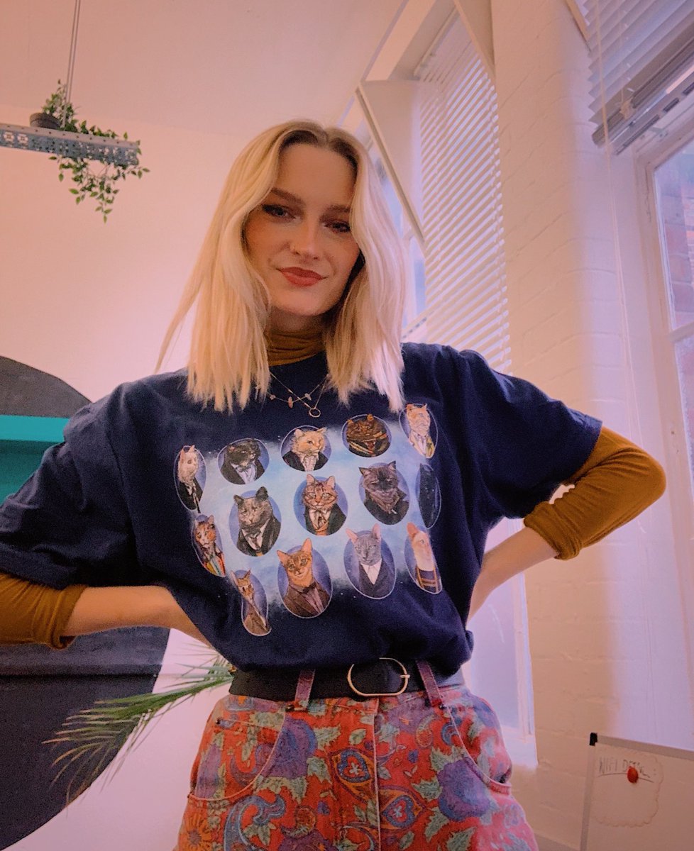 writingbyella's tweet image. My t shirt has all the doctors but as CATS on it 😎