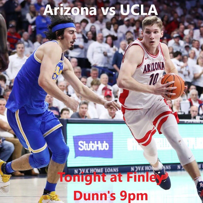 Come watch the last game of the regular season as #8 Arizona takes on #4 UCLA <a href="/finleydunnesbar/">Finley Dunnes Tavern</a> tonight 9pm 🐻⬇️

#Arizona #UCLA #UArizona #ArizonaBasketball #NCAA #CollegeHoops #WindyCityCats #Chicago #MarchMadness #Wildcats #ArizonaWildcats #FinleyDunnes