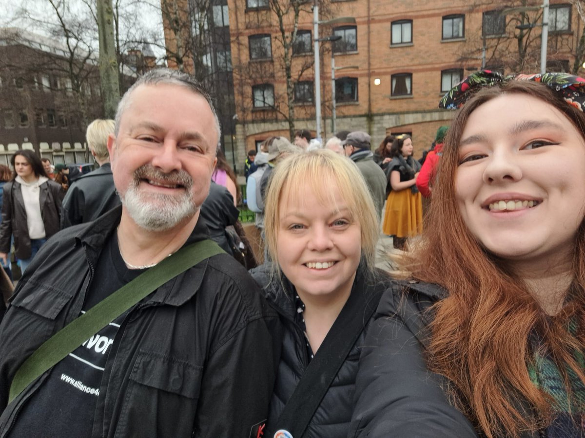 @pcs_union at International Women's Day rally in Belfast today. The amazing Gareth Lee, @cathy_darcan and Louise Meeks.