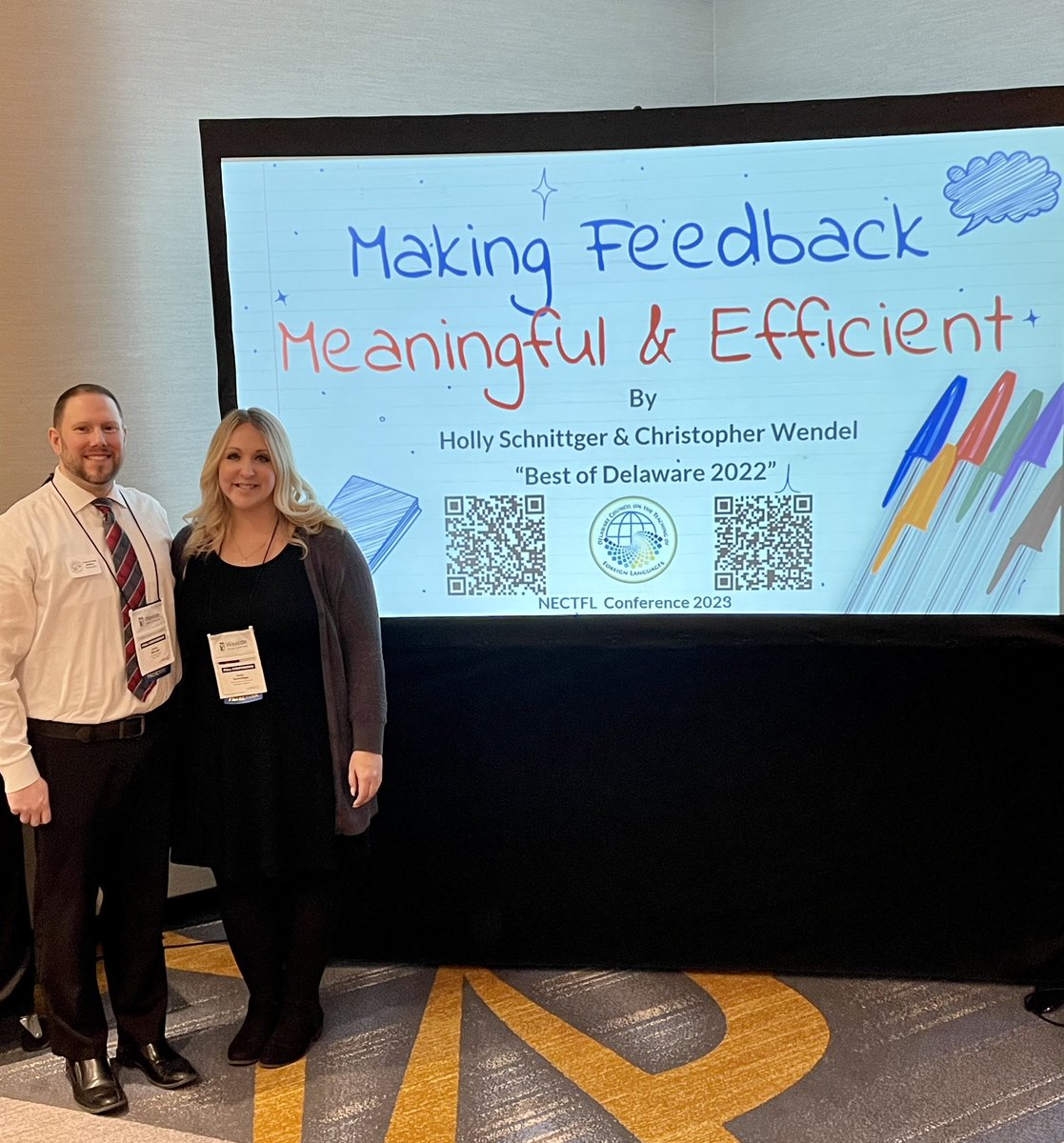 Congratulations Best of Delaware presenters Chris Wendel and Holly Schnittger <a href="/Blondie5317/">Holly Schnittger</a> on your presentation at <a href="/NECTFL/">NECTFL</a> 

<a href="/DECTFL/">DE WL Teachers</a> #dectfl #dectfl23