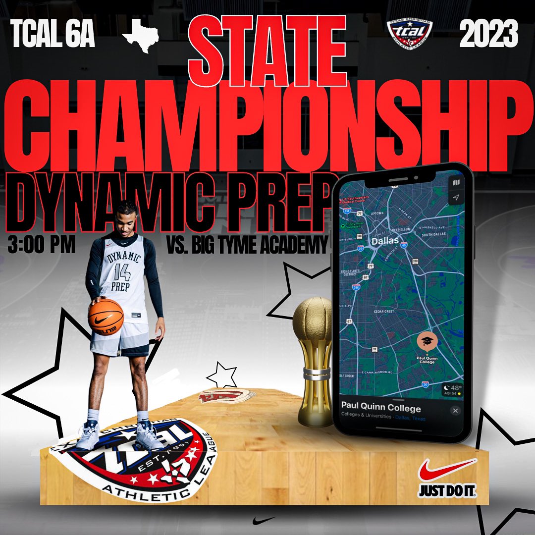 It's Game Day vs Big Tyme Academy in the TCAL State Championship at Paul Quinn College! 

#DynamicPrepBasketball #ImpactPlayers #Team #Together #BeDynamic