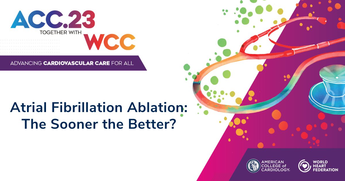 Recent evidence suggests that early ablation of #AFib is effective, safe and improves intermediate term outcome. Learn more during the @HRSonline & ACC Joint Symposium happening now in Room 357! #ACC23 #WCCardio