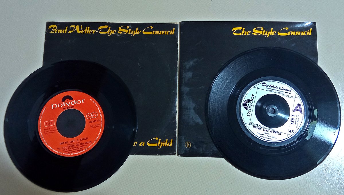 Well, it's time to...SPEAK. Countdown to #thestylecouncil40 has begun. I've never been a collector, but these are mine, played a lot and preserved little. Notice the differences between the IT and UK pressings. The 1st one I bought was English, the other a gift. A wonderful debut