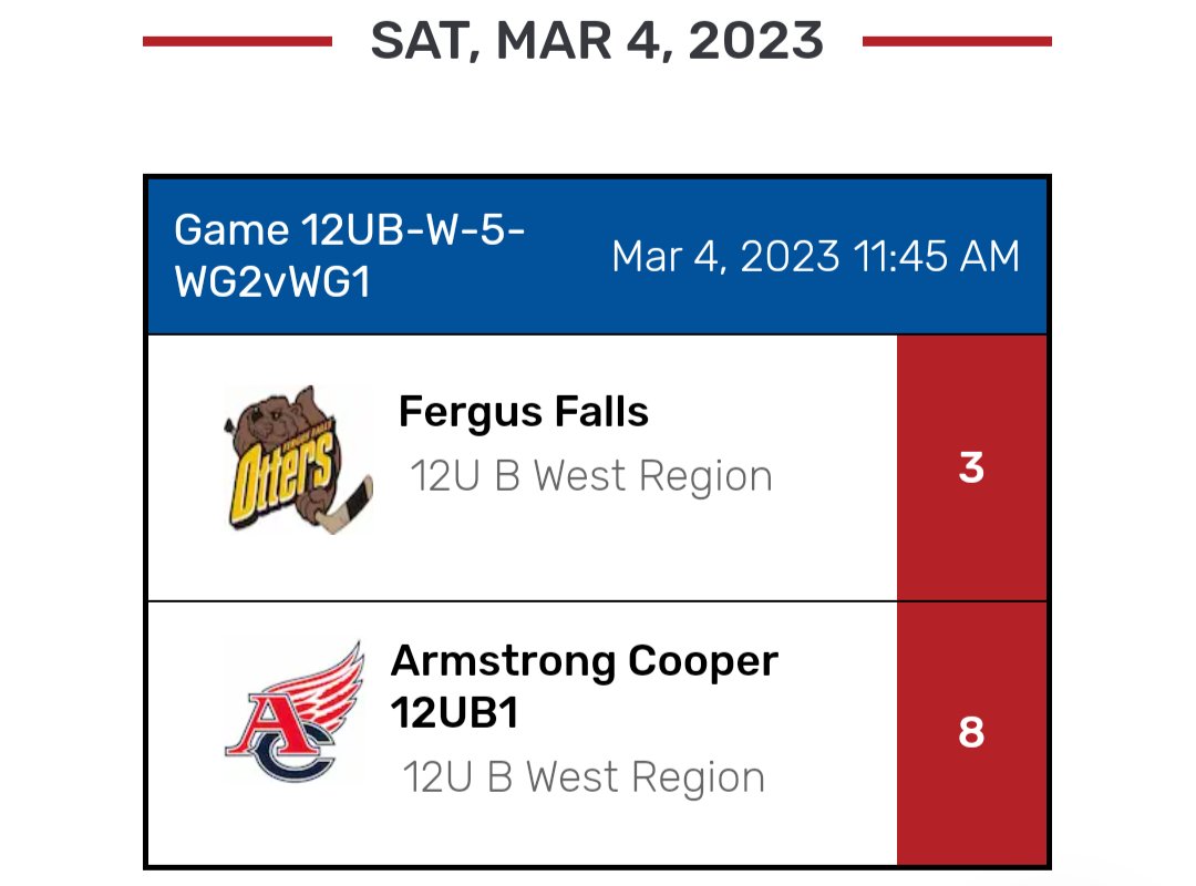 mrobin032009's tweet photo. 3 more wins in the West Region for @ACYHA π teams. All 3 playing for the top West seed at State tomorrow.
β€οΈπ
#LoveYourGame
#GoWings
#ACYHA https://t.co/P9bUayRPzR