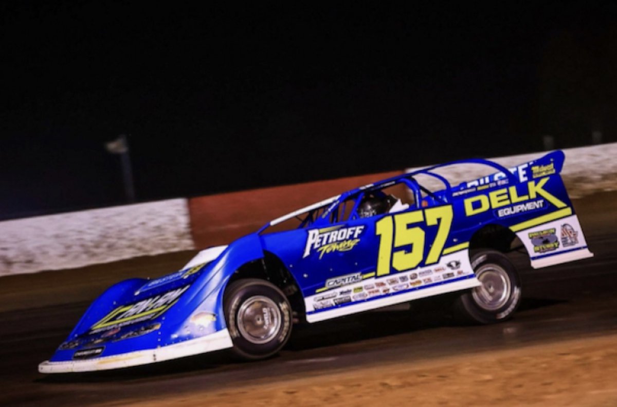 8th to 3rd at @Swainsbororace. Congratulations to @Boverton76 on the win and Sam Seawright on 2nd! Super pumped and thankful to add Petroff Towing on the door of the 157 this season! #iconic Tune in to @FloRacing to watch @SenoiaR tonight. #bluehorn 📷 :: ZSK Photography