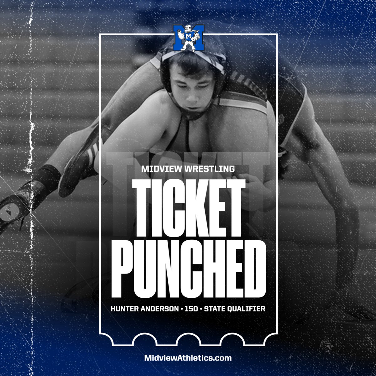 Hunter Anderson wins 4-3! Will wrestle for third place and is a State Qualifier!