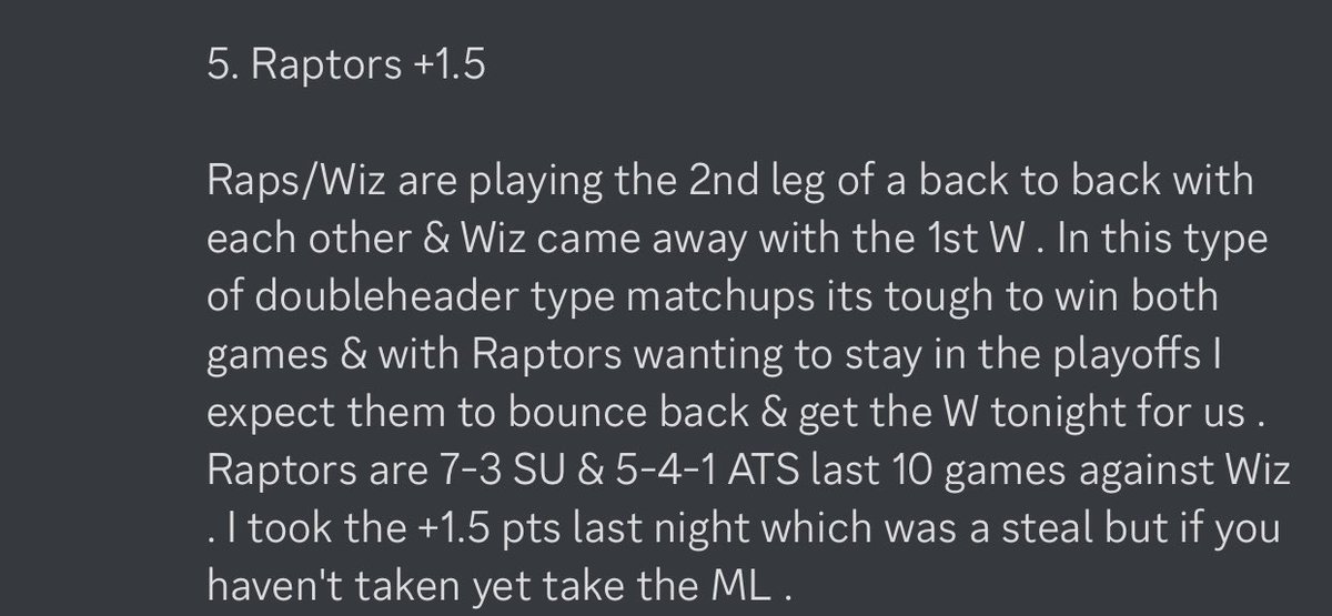 SA_Picks305's tweet photo. 🆓🏀NBA FREE PLAY 3/4🏀🆓

1. Raptors ML

Current 9-1-1 run 🔥🔥🔥

Retweet &amp; Like this if your tailing ‼️🎉

#sportsbettingtwitter #GamblingTwiitter #FreePlays #FanDuel #DraftKings #BarstoolSportsbook https://t.co/SL3fcOTI0X