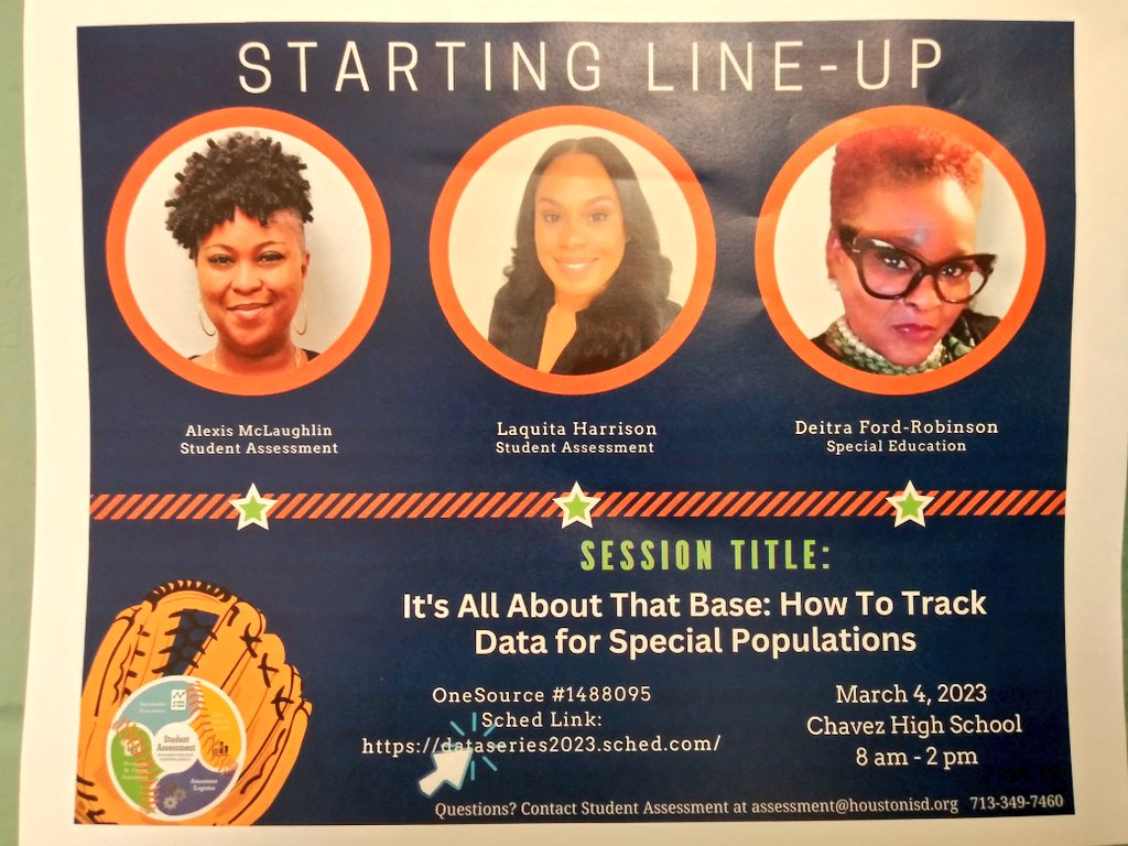 DeitrAmazing's tweet image. @HoustonISD @HISD_Assessment @HISD_OSP @HISDSPED The second session of It&apos;s All About That Base Tracking Data for Special Populations was a grand slam! @A_M_Mclaughlin  #DataSeries2023 @mrsllharrison
