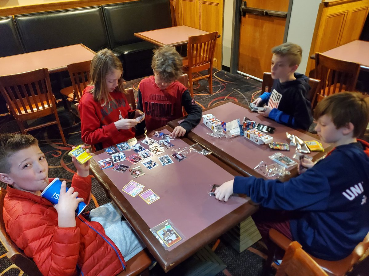 BarnstormerCard's tweet photo. Mission Accomplished: Our 4th grade basketball team is in the state tournament in Wichita, KS....so we took the boys to Rock's Dugout.....these are some very happy kiddos.... 🏀 https://t.co/Z7NfwXHTql