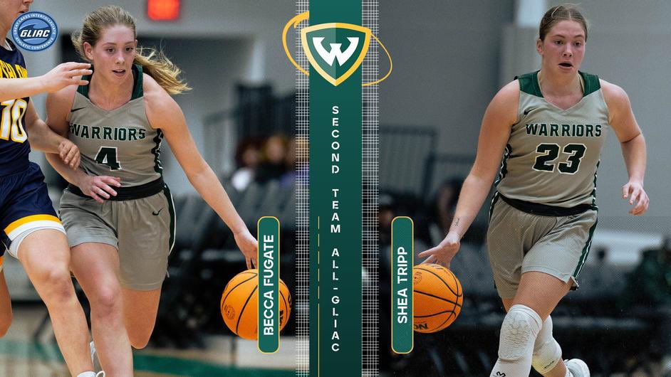 Congrats to Senior Becca Fugate and Sophomore Shea Tripp on making Second Team All GLIAC 💚💛