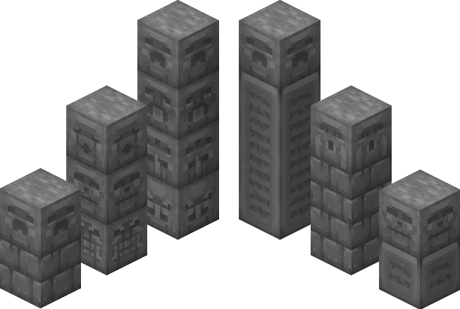 gabbdotpng's tweet photo. some stone totems for #minecraft ! been trying to get back in the habit of making #pixelart .  Which face is your favorite? https://t.co/kO2HiY8nLT