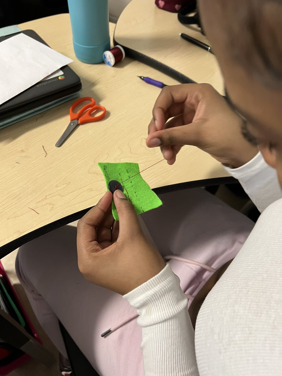 This week we have been learning how to hand sew a running stitch, back stitch, blanket stitch and buttons. <a href="/StDanielComboni/">StDanielComboniDP</a> #lifeskills