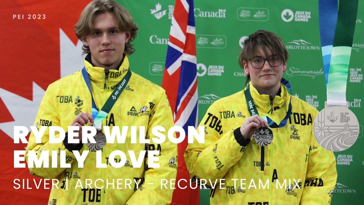 Horns up 🤘for Ryder Wilson and Emily Love who were awarded silver in Archery’s recurve team mix event. Congrats, Ryder and Emily! 

#HerdOfUs #2023CanadaGames #CWG2023 #CanadaGames #TeamToba #PEI #PrinceEdwardIsland #Charlottetown #YYG #Manitoba #MB #YWG