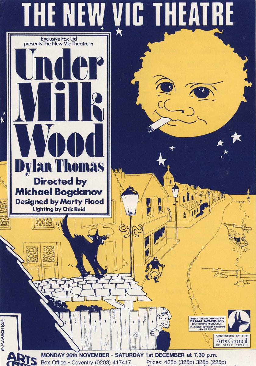 #BookWormSat 

'We are not wholly bad or good
Who live our lives under Milk Wood'

Rev Eli Jenkins Prayer #UnderMilkWood #DylanThomas