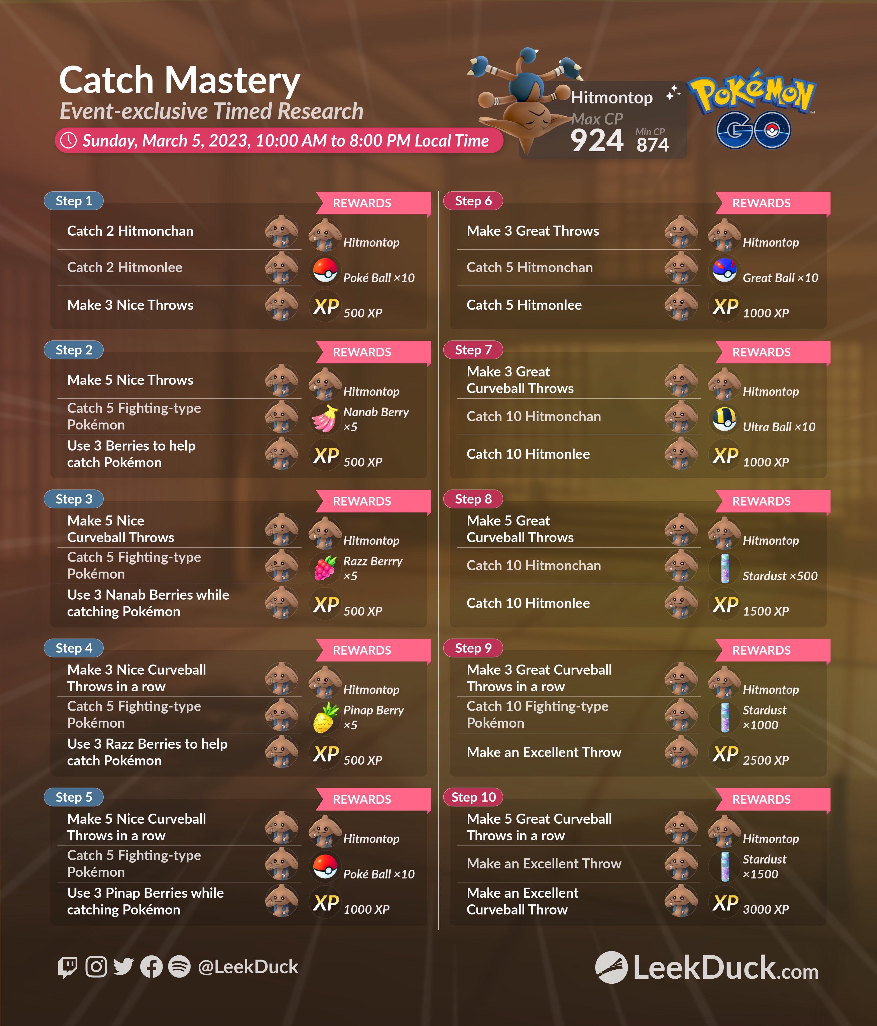 Leek Duck 🦆🤝👖 on X: &ldquo;Catch Mastery - Timed Research Full 