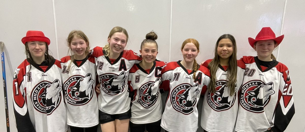 Norman Wild graduating players: 1 Bailey Schwartz, 14 Mila Playford, 12 Mia Clarkson, 5 Reese Beavis, 11 Mackenna Steeves, 17 Kacey Wood-Ross, 20 Emma Long.