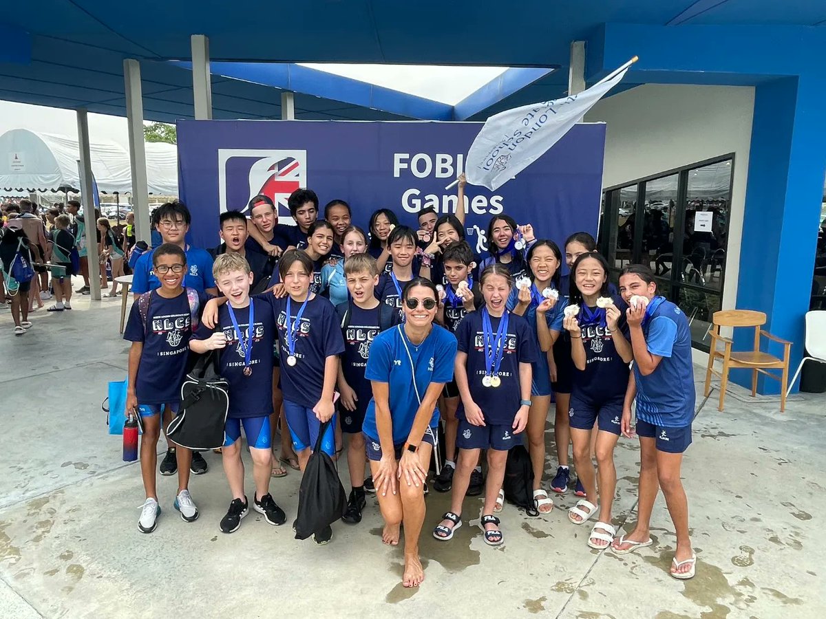 NLCS_Singapore's tweet photo. A successful start to our first ever U13 FOBISIA Games. Our swim team has picked up 22 medals in 40 events with podium finishes in all girls' relay events. Our swimmers have set the standard for the NLCS Bulldogs ahead of their Athletics competition.
Go Bulldogs!!!
#fobisia https://t.co/UC4CpMuZUH