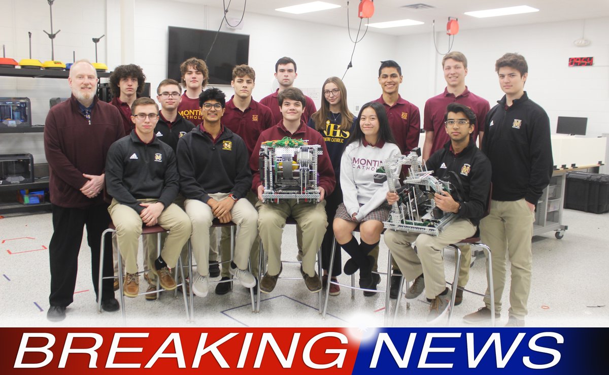 MontiniCatholic's tweet image. VEX WORLD - here we come!!!!!!!  Broncos are headed to Texas in April!  More Robotics news as we receive!  Right now, they're celebrating! 🤩. Congratulations, Broncos!!!! #VEXRobotics #vexroboticscompetition #MontiniRobotics #wearemontini