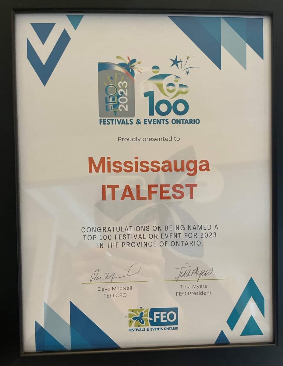 MissITALFEST's tweet photo. We are thrilled to announce that we received the prestigious TOP 100 Festivals in Ontario Award for the 8th year in a row! Our Board &amp; Committee are an amazing, talented group of individuals &amp; we congratulate everyone on this honour.

 #feo  #italfest #top100festival  #festivals https://t.co/oNsKyp1mJG