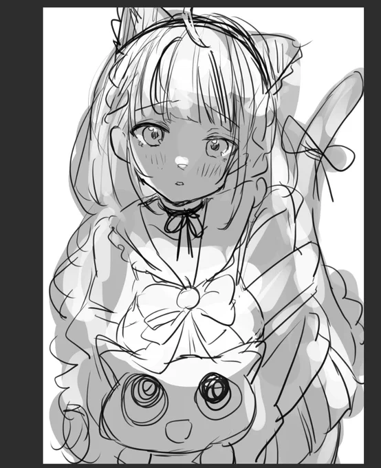 寝る前にあくたんのラフを投下 